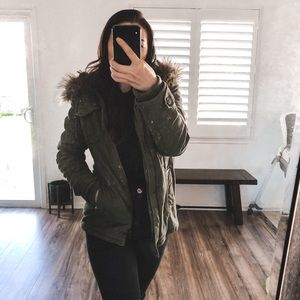 Sherpa Lined Faux Fur Parka